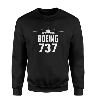 Boeing 737 & Plane aviation design printed on soft cotton blend sweatshirt.
