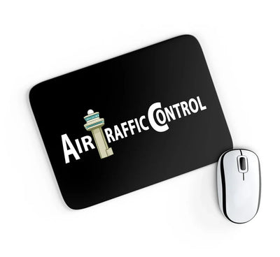 Air Traffic Control aviation design on neoprene with anti-slip base mouse pad.