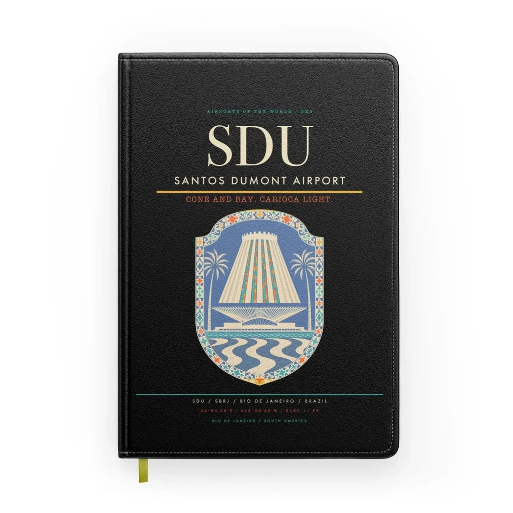 Santos Dumont Airport (SDU) design on black notebook