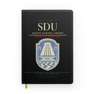 Santos Dumont Airport (SDU) design on black notebook