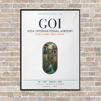 Thumbnail for Goa International Airport Dabolim GOI vertical canvas print - framed - white background