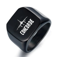 Thumbnail for Concorde & Plane aviation ring in stainless steel.