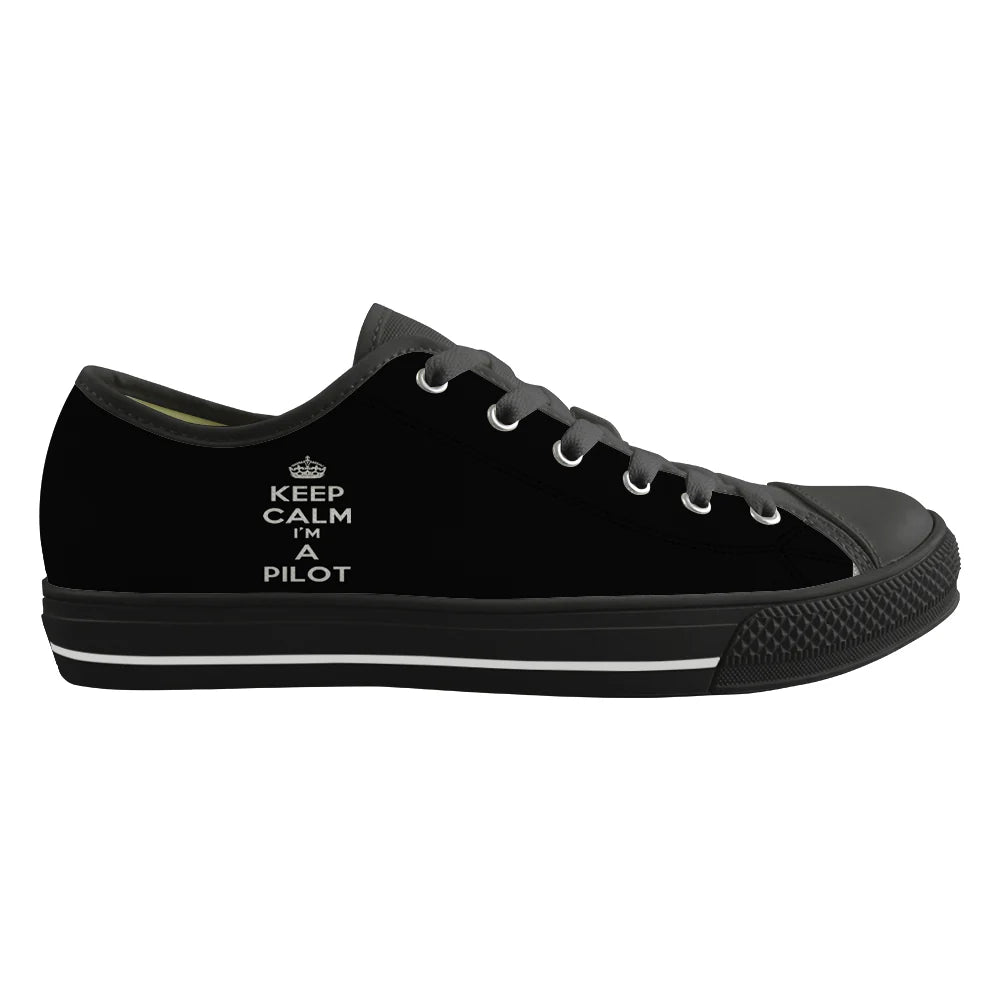 Keep Calm I'm A Pilot Canvas Shoes