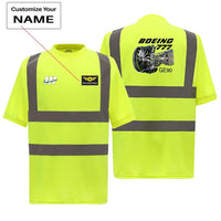 Thumbnail for Boeing 777 & GE90 Engine aviation design printed on soft cotton reflective T-shirt.