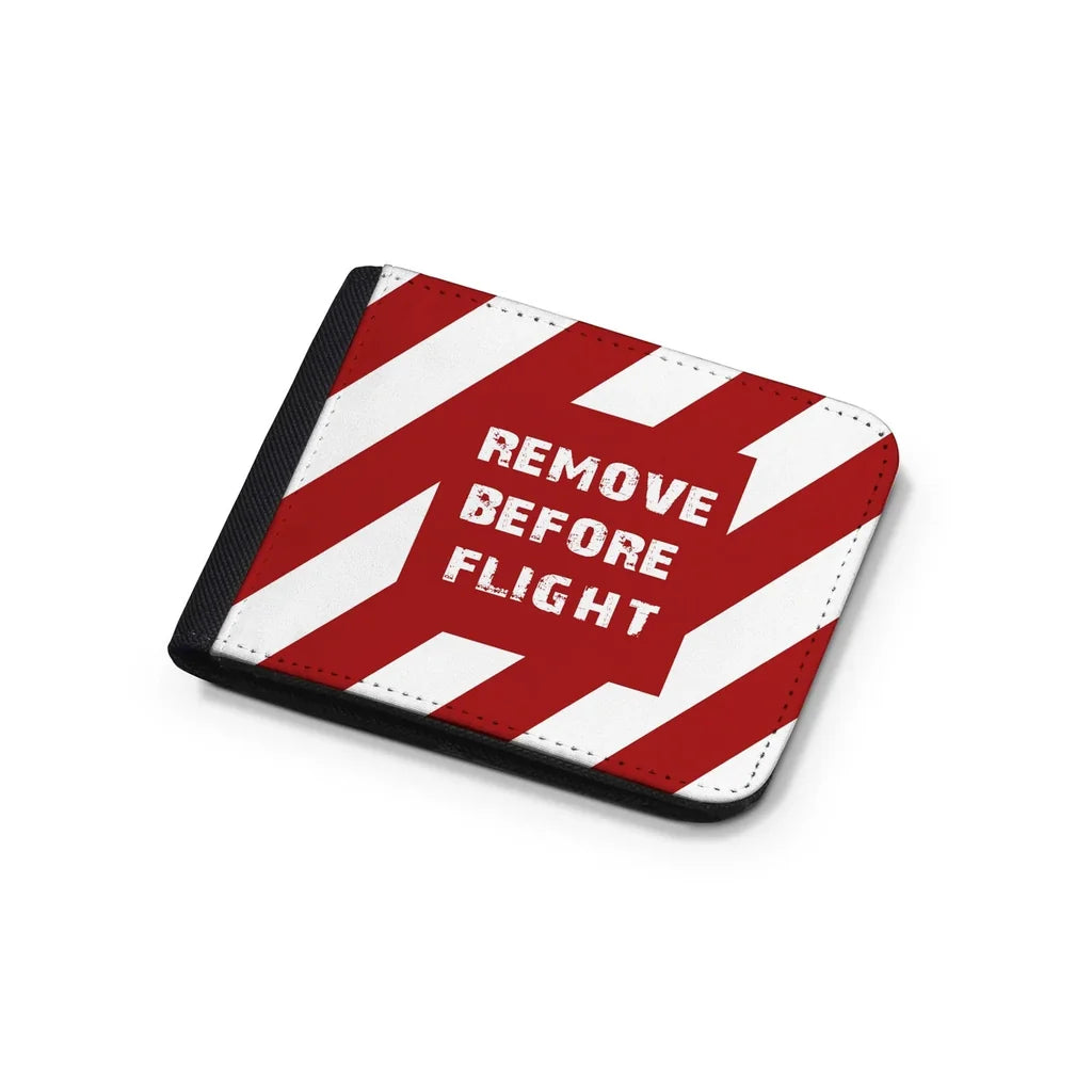 Special Edition Remove Before Flight aviation design wallet, leather construction.