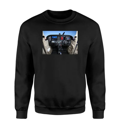 Cessna 172 Cockpit aviation design printed on soft cotton blend sweatshirt.
