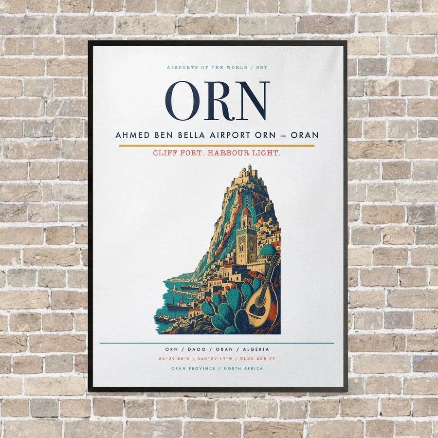 Ahmed Ben Bella Airport ORN — Oran vertical canvas print - framed - white background