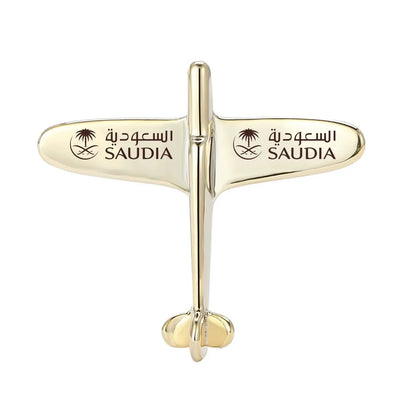 Saudi Arabian Airlines Airplane Shape aviation-themed airplane-shape brooch, polished alloy.