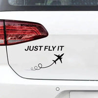 Thumbnail for Just Fly It Car aviation design car sticker in weather-resistant vinyl.