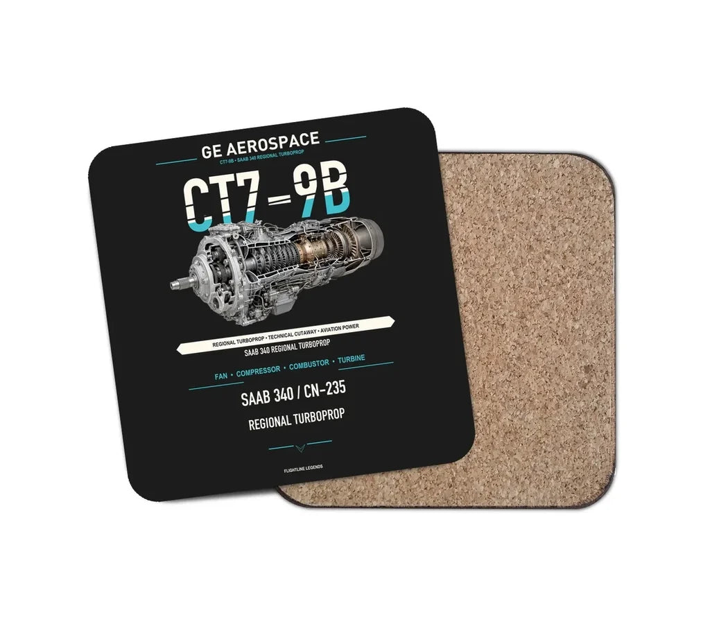 CT7-9B design on black 1 piece coaster