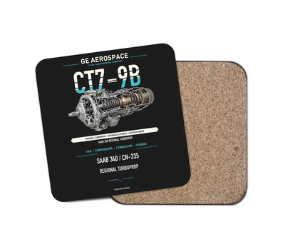 CT7-9B design on black 1 piece coaster