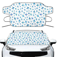 Thumbnail for Many Airplanes White Car aviation design on car windshield cover.