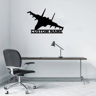 The Sukhoi SU-35 aviation design on durable metal with painted finish metal wall sign.