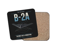 Thumbnail for B-2A Spirit design on black 1 piece coaster