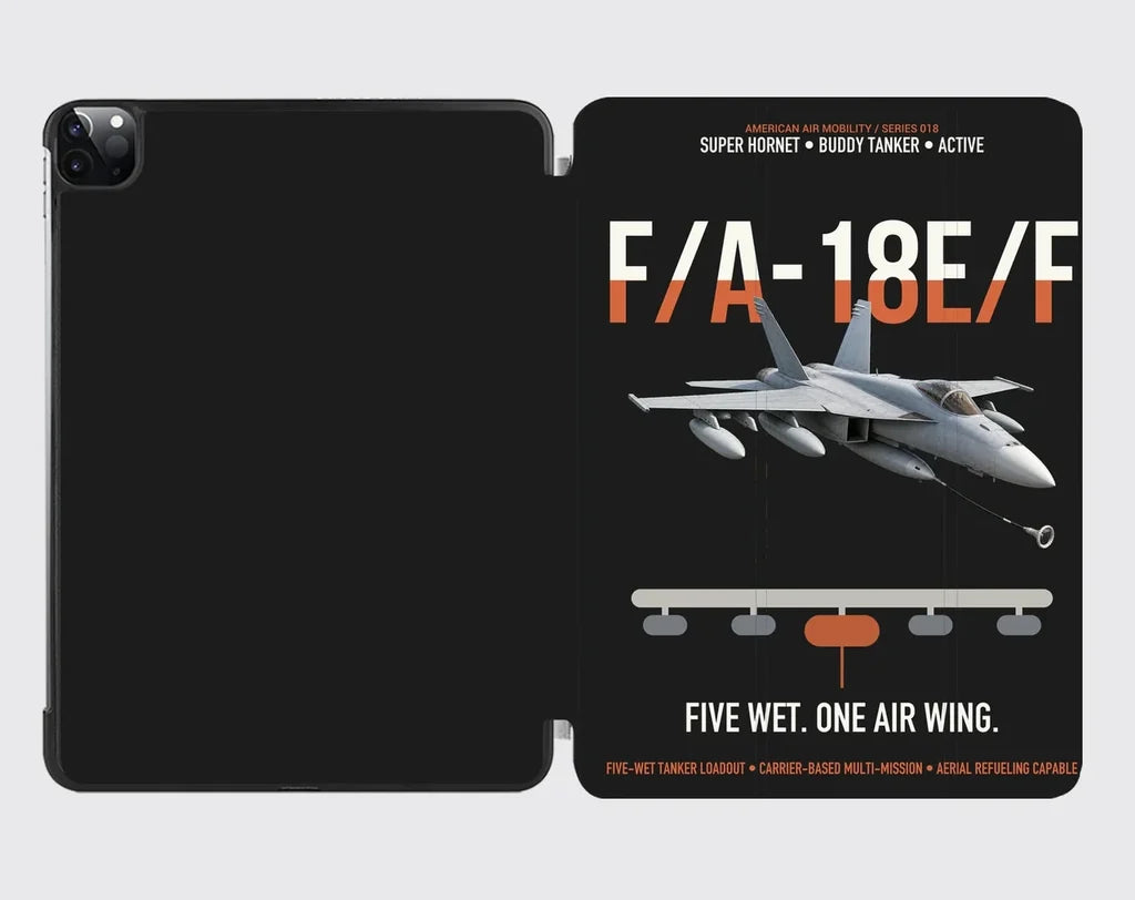 F A-18E F Buddy Tanker design on black ipad tablet case
