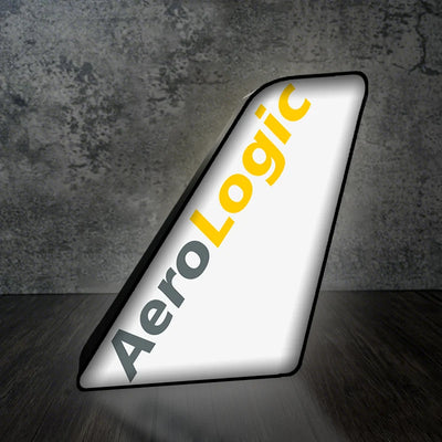 Aerologic Airlines Led Aircraft Tail aviation design on premium acrylic with LED 3D aircraft tail lamp.