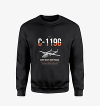Thumbnail for C-119G Flying Boxcar design on black sweatshirt