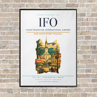Thumbnail for Ivano-Frankivsk International Airport IFO vertical canvas print - framed - white background