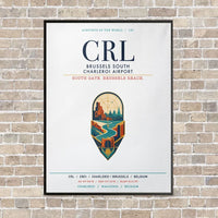 Thumbnail for Brussels South Charleroi Airport CRL vertical canvas print - framed - white background