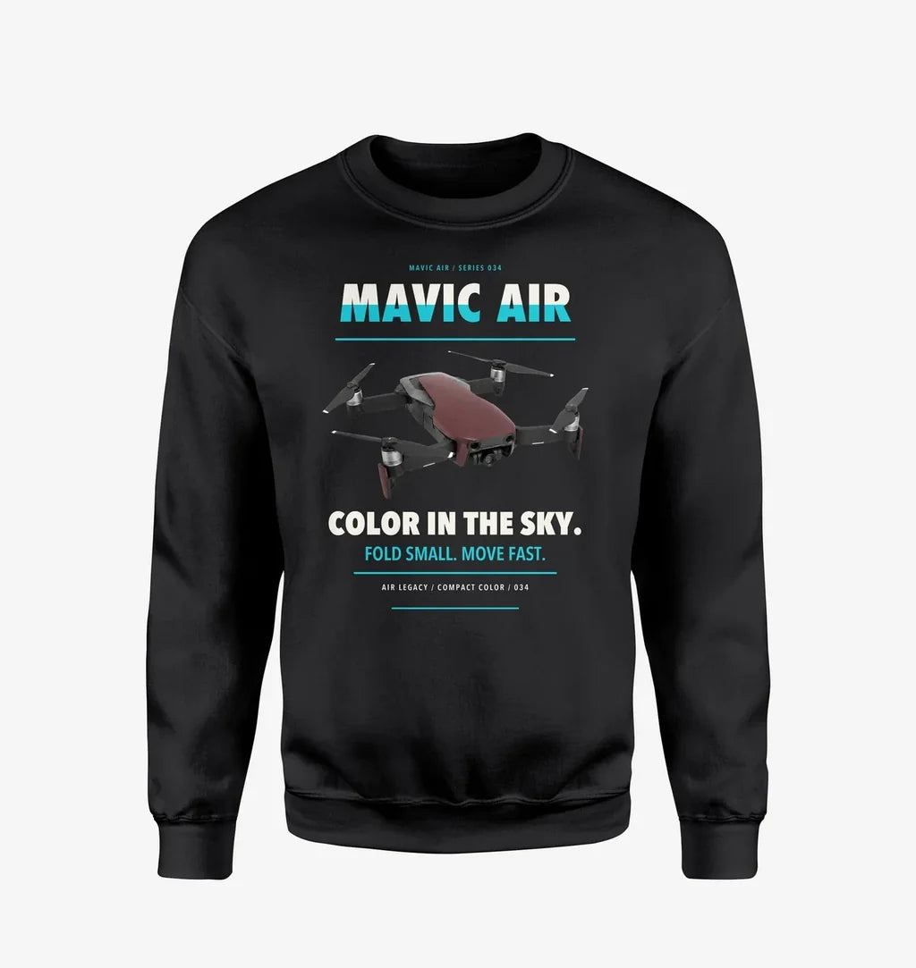 DJI Mavic Air design on black sweatshirt
