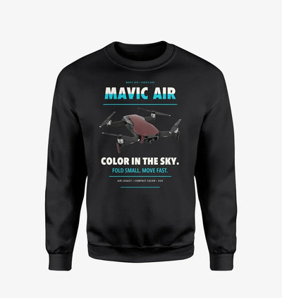 DJI Mavic Air design on black sweatshirt
