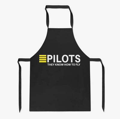 Pilots They Know How To Fly aviation design on durable cotton blend kitchen apron.