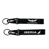 Thumbnail for Iberia Airlines aviation hawk-shaped key chain, durable metal alloy.