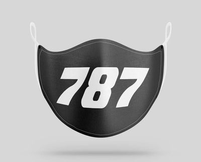 Boeing 787 Text aviation face mask in breathable cotton blend.