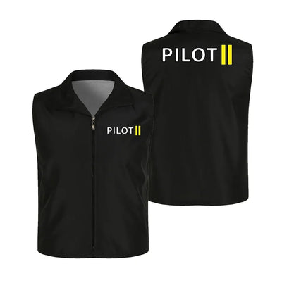 Pilot & Stripes (2 Lines) Thin Style aviation design printed on lightweight shell with sleeveless design thin vest.