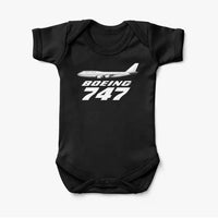 Thumbnail for The Boeing 747 aviation print on kids gentle cotton bodysuit.