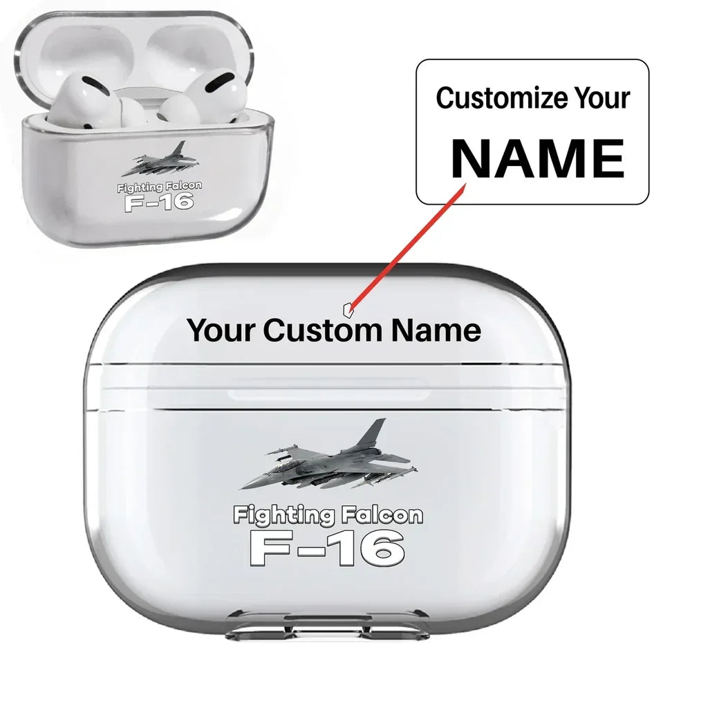 The Fighter Jet 16 AirPods Pro transparent case - Normal + Name