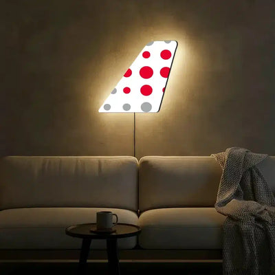 Brussels Airlines aviation design on durable metal with LED aircraft tail wall art.