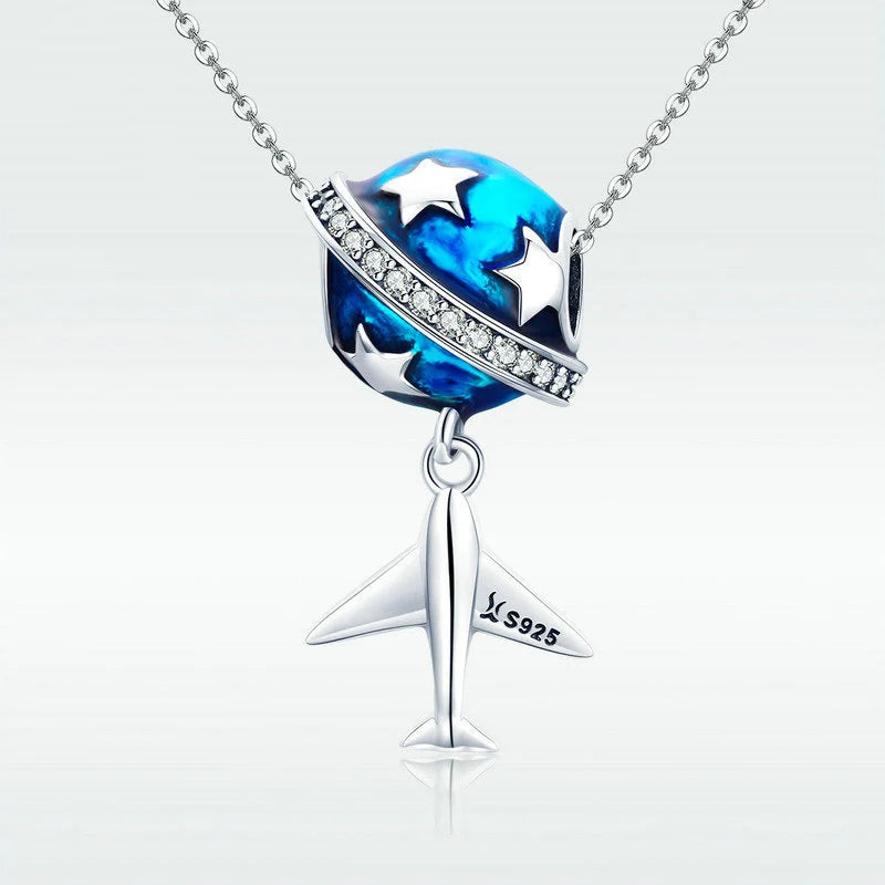 Global Aircraft Shaped Necklace