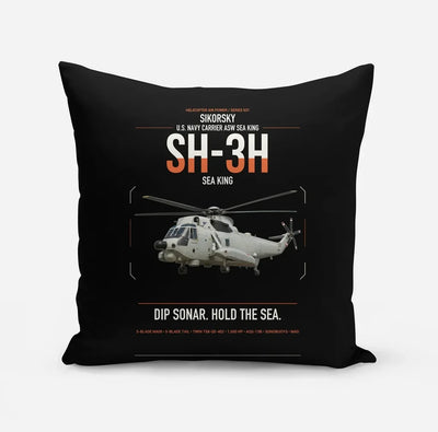 Sikorsky SH-3H Sea King design on black pillow