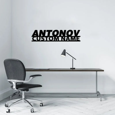 Antonov & Text aviation design on durable metal with painted finish metal wall sign.