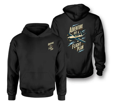 SIGNAL 22 - Adventure Has A Flight Plan - Double-Side Hoodie design on black double side hoodie