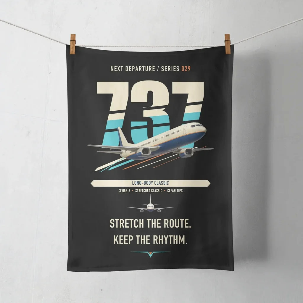 Boeing 737-400 Classic design on black towel