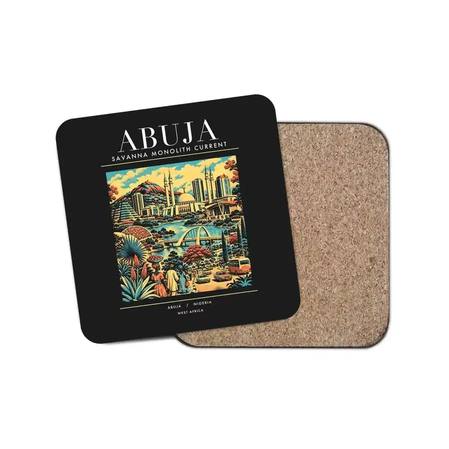 ABUJA - Poster - Coaster - Black