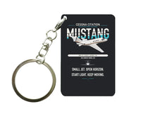 Thumbnail for Cessna Citation Mustang design on black designed key chain, double-side print