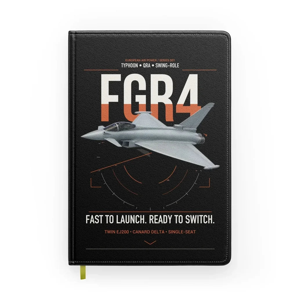 Eurofighter Typhoon FGR4 design on black notebook