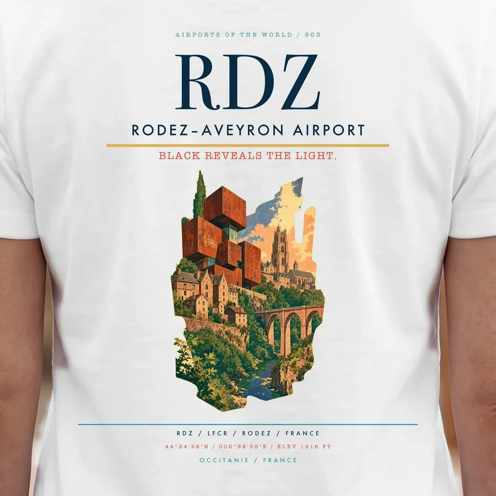 Rodez–Aveyron Airport (RDZ) double-side t-shirt design close-up cover