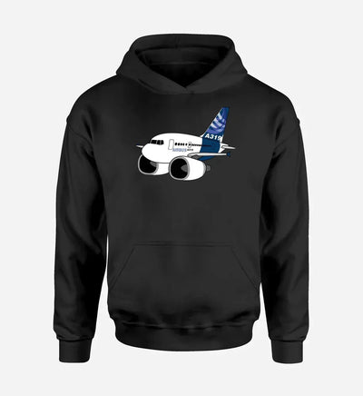 Cartoon Airbus A319 - Black
