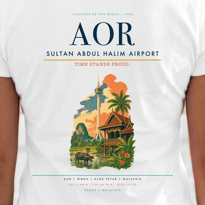 Sultan Abdul Halim Airport (AOR) double-side t-shirt design close-up cover