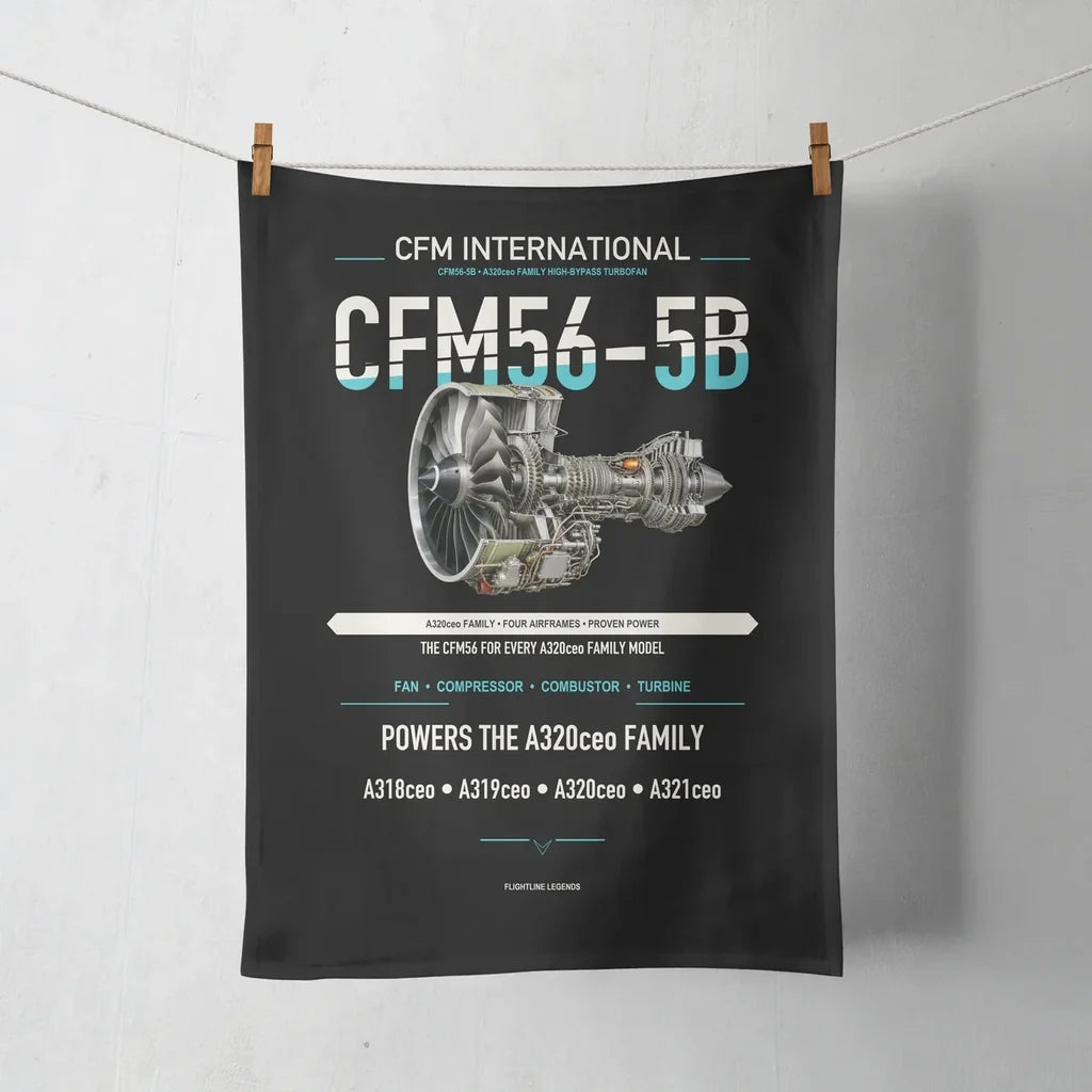 CFM56-5B design on black towel