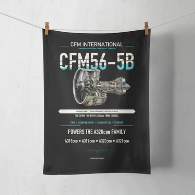CFM56-5B design on black towel
