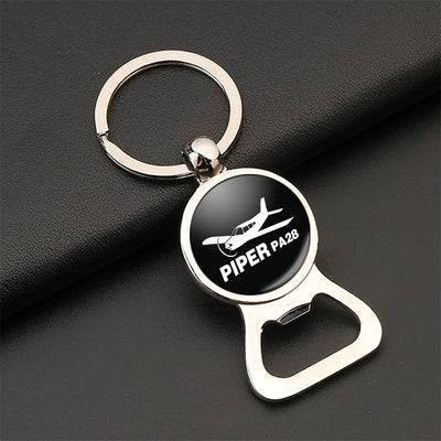 The Piper PA28 Bottle Opener aviation design on bottle-opener key chain, durable metal alloy with built-in opener.