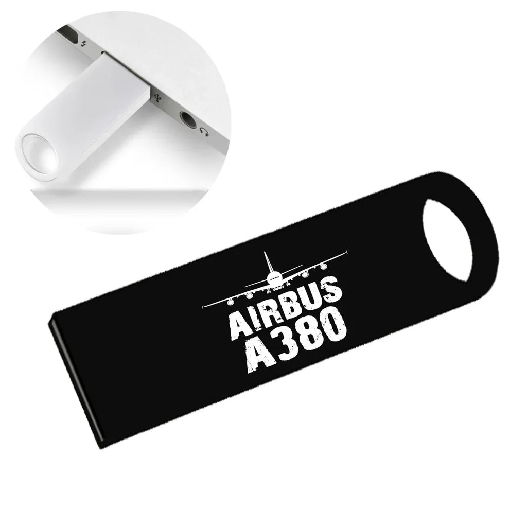 Airbus A380 & Plane aviation design on durable waterproof casing waterproof USB device.