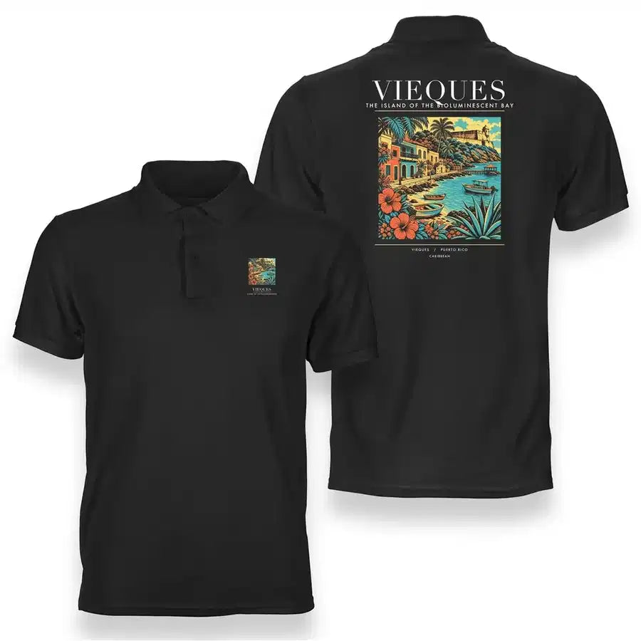VIEQUES - Poster - Double-Side Polo - Black