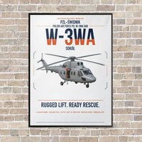 Thumbnail for PZL-Świdnik W-3WA Sokół vertical canvas print - framed - white background