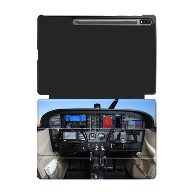 Cessna 172 Cockpit aviation design on tablet case for Samsung tablet.